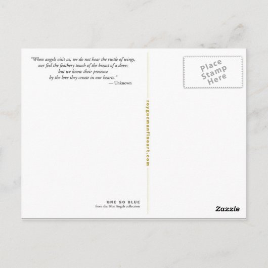 青い葉書x 1 ポストカード (裏面)