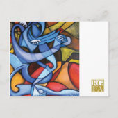 青い葉書x 1 ポストカード (正面)