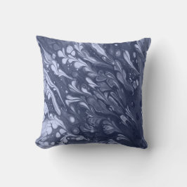 青い葉模様 クッション