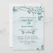 青い葉蝶フローラ結婚ズ 招待状 (正面)