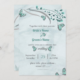 青い葉蝶フローラ結婚ズ 招待状