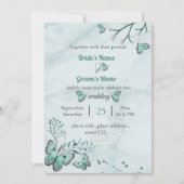 青い葉蝶フローラ結婚ズ 招待状 (正面)