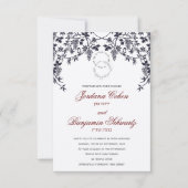 青い葡萄のユダヤ教式場 結婚式招待状 招待状 (正面)