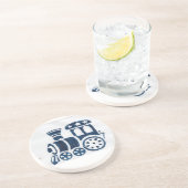 青い蒸気の列車のコースター コースター (側面)