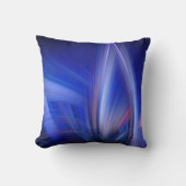青い蓮のモダンエレガント抽象芸術光のパターン クッション (正面)