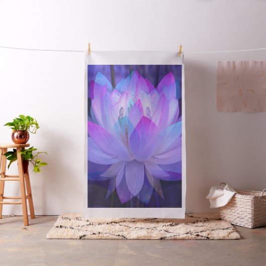青い蓮の花... ファブリック (インサイチュ)