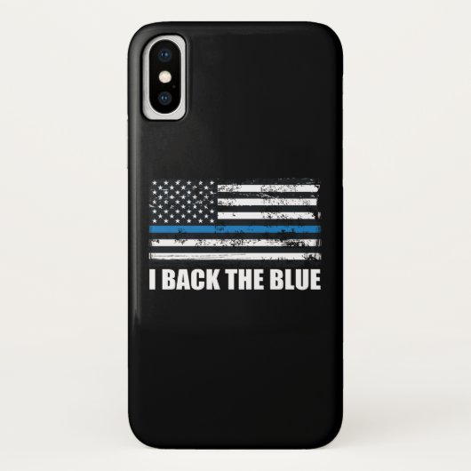 青い薄い青い線の背面USAフラグMAGA WWG1WA Case-Mate iPhoneケース (裏面)