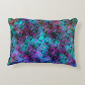 青い薄紫をピンクまたは三角形に染めた3D正方形 アクセントクッション (裏面)