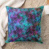 青い薄紫をピンクまたは三角形に染めた3D正方形 クッション (ブランケット)