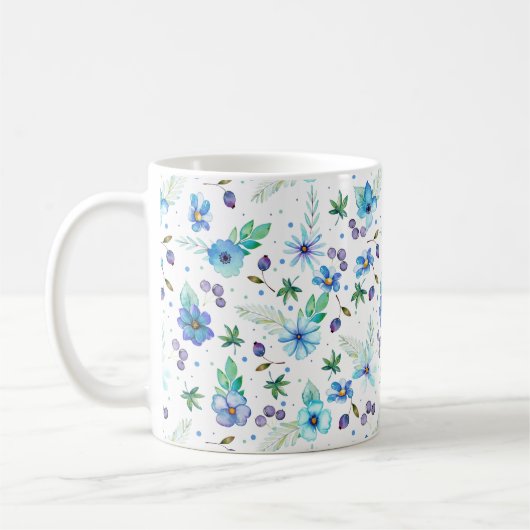 青い薔薇 コーヒーマグカップ (左)