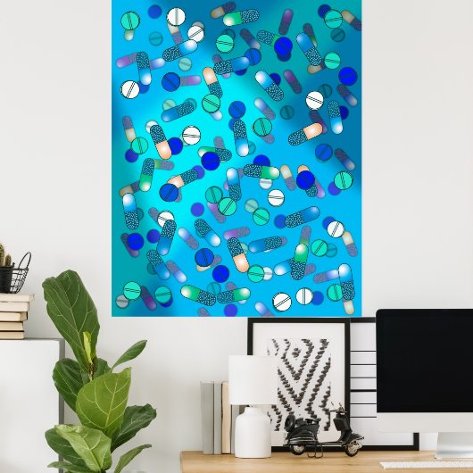 青い薬 ポスター (ホームオフィス)