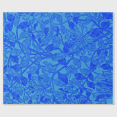 青い藍色の美しいハニーサックル模様 ラッピングペーパー (フラット)