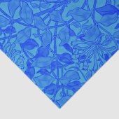 青い藍色の美しいハニーサックル模様 薄葉紙 (詳細)