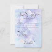 青い藍色の花を独自に作成する 出欠カード (正面)