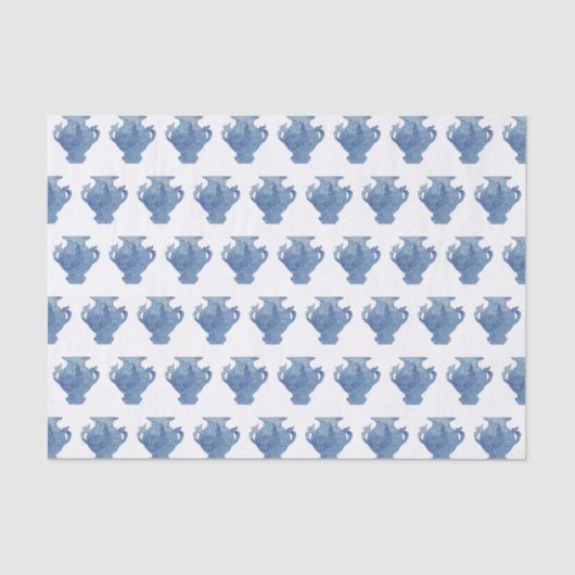 青い藤のシノワズリー　ジンジャージャー   薄葉紙 (正面)