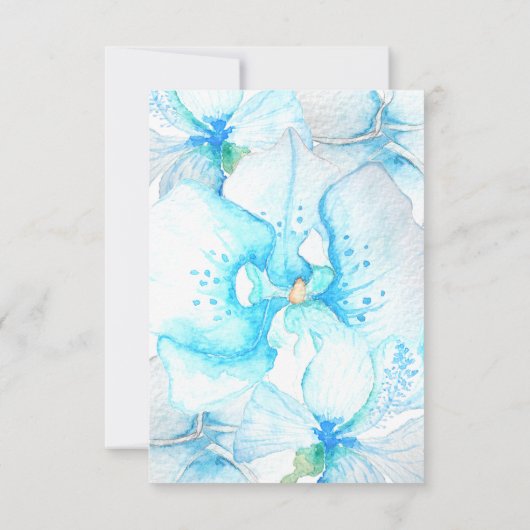 青い蘭とウミガメの結婚式後パーティー 招待状 (裏面)