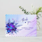 青い蘭のウェディングサンキュークード 招待状 (スタンド正面)