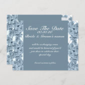 青い蘭の日付を保存 – カスタマイズ可能なテンプレート 案内ポストカード (正面/裏面)