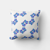 青い蘭の模様 クッション (正面)