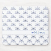 青い蘭の模様 マウスパッド (正面)