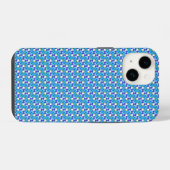 青い蘭の模様 iPhoneケース (裏面横)