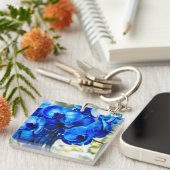 青い蘭の石 キーホルダー (正面右)