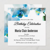 青い蘭の誕生日パーティー / あなたの特別な日の招待状 招待状 (正面/裏面)