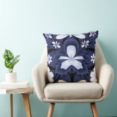 青い蘭エレガント花フラクタルアート クッション (椅子)
