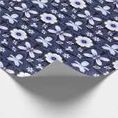 青い蘭エレガント花フラクタルアート ラッピングペーパー (角)