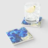 青い蘭 ストーンコースター (横)