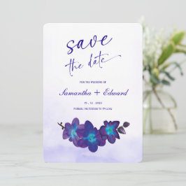 青い蘭 ターコイズ  Save the Date カードのアイデア 招待状