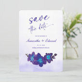 青い蘭 ターコイズ  Save the Date カードのアイデア 招待状 (スタンド正面)