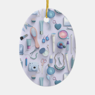 青い虚栄心のテーブル セラミックオーナメント