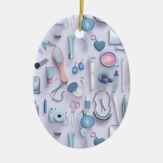 青い虚栄心のテーブル セラミックオーナメント (正面)