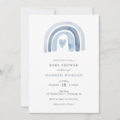 青い虹のベビーシャワー招待状 招待状 (正面)