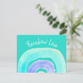 青い虹のラブウォーターカラー ポストカード (スタンド正面)