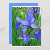 青い虹彩と緑の葉 招待状 (正面/裏面)