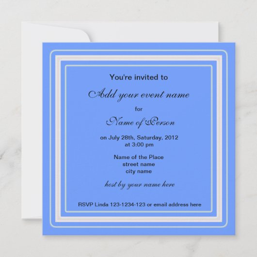 青い虹彩の花すべてパーティの招待状 招待状 (正面)