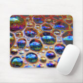 青い虹色かわいらしのコーヒーの泡 マウスパッド (マウス)