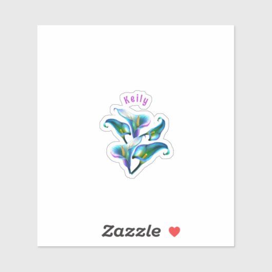 青い虹色のホログラフィックカリユリ シール (シート)