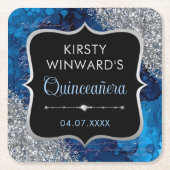 青い虹色の人魚の手紙キンセアニェラ スクエアペーパーコースター (正面)