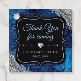 青い虹色の人魚の文字Sweet sixteen フェイバータグ