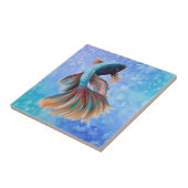 青い虹色の魚 タイル (側面)