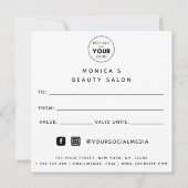 青い虹色ブラシストロークのロゴ美しいメイクアップ (裏面)