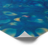 青い虹色モダン抽象芸術流体 ポスター (角)