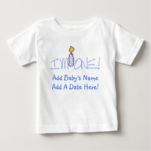 青い蝋燭私は1枚のカスタマイズ可能なベビーのTシャツです ベビーTシャツ