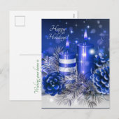 青い蝋燭　松ぼっくり シーズンポストカード (正面/裏面)