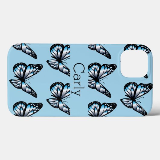 青い蝶々 Case-Mate iPhoneケース (裏面 (横))