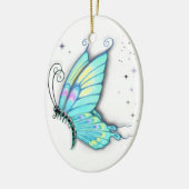 青い蝶と星 セラミックオーナメント (左)