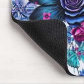 青い蝶と花 マウスパッド (コーナー)